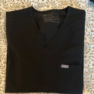 Figs Charcoal V-Neck Scrub Top